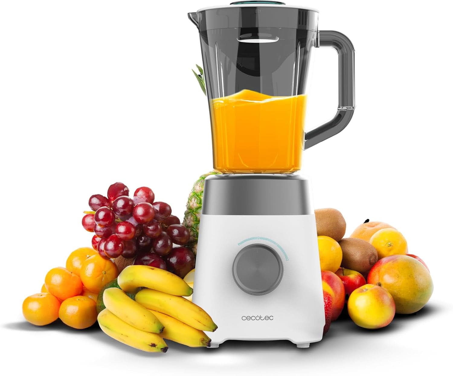 Cecotec Batidora amasadora Power Black Titanium 2200MAX Smooth, 2200 W de potencia máxima, 6 Klingen Aus Edelstahl, función Ice Crush, función Turbo y Smoothie, función Autoclean Cocina Naty Shop Weiß 1300 W | 1,5 litros | plastico