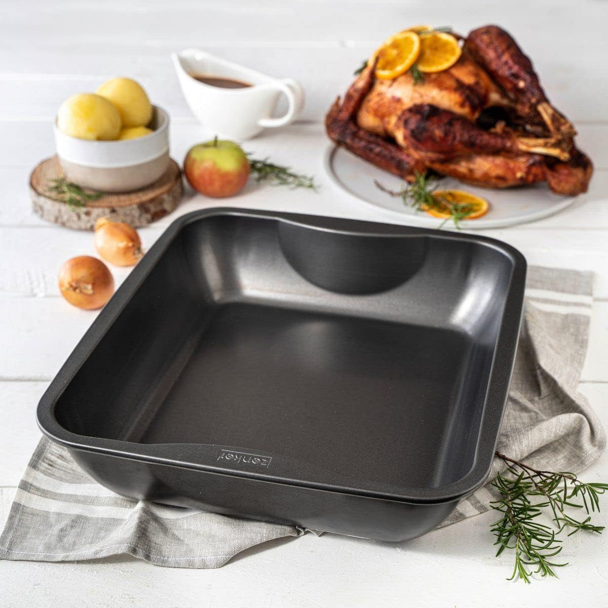Zenker Xxl-Brat- Und Auslaufform (40 X 8 X 34 Cm) COCCIÓN ESPECIAL, Rechteckige Ofenform Mit Antihaftbebeschichtung, Backblech Für Krosse Braten & Saftige Aufläufe (Farbe: Schwarz), Menge: 1 Stück Moldes y bandejas para hornear Naty Shop