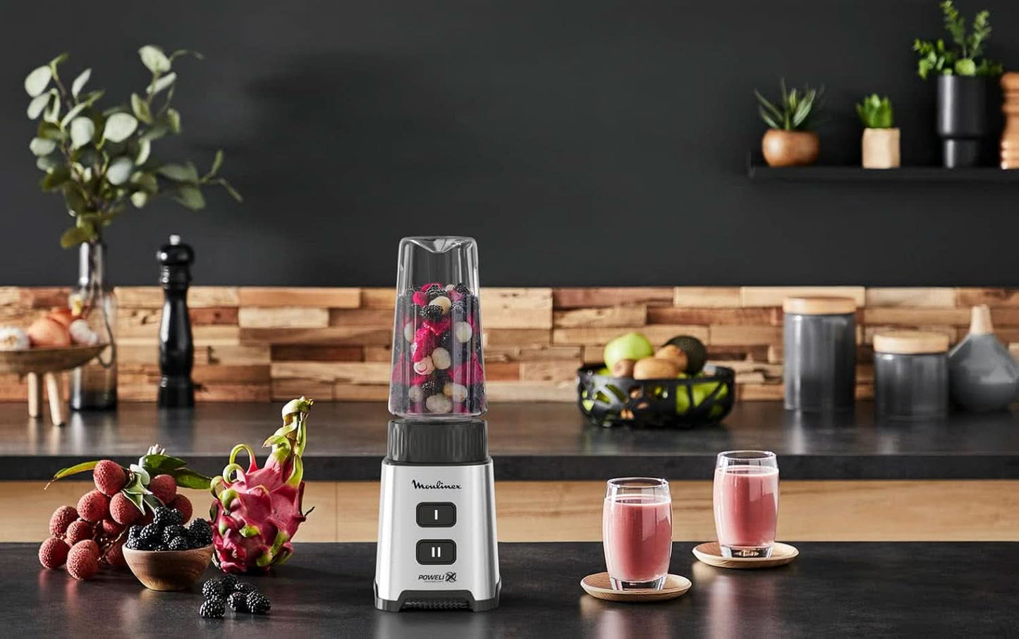 Batidora Pulseo LM17GD, 400 W, 4 Cuchillas, 700 Ml, Vaso Portátil 600 Ml Cocina Naty Shop