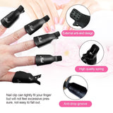 Hanyousheng Nagellacentferner Clips, Nagel Clips, 10 Stück Schwarz Nagelclips, Nagel Klammer, Nails Art ​Gel Cap, Soak off Clip Cap UV Gel Poliermittel Entferner Wrap Nail Tool