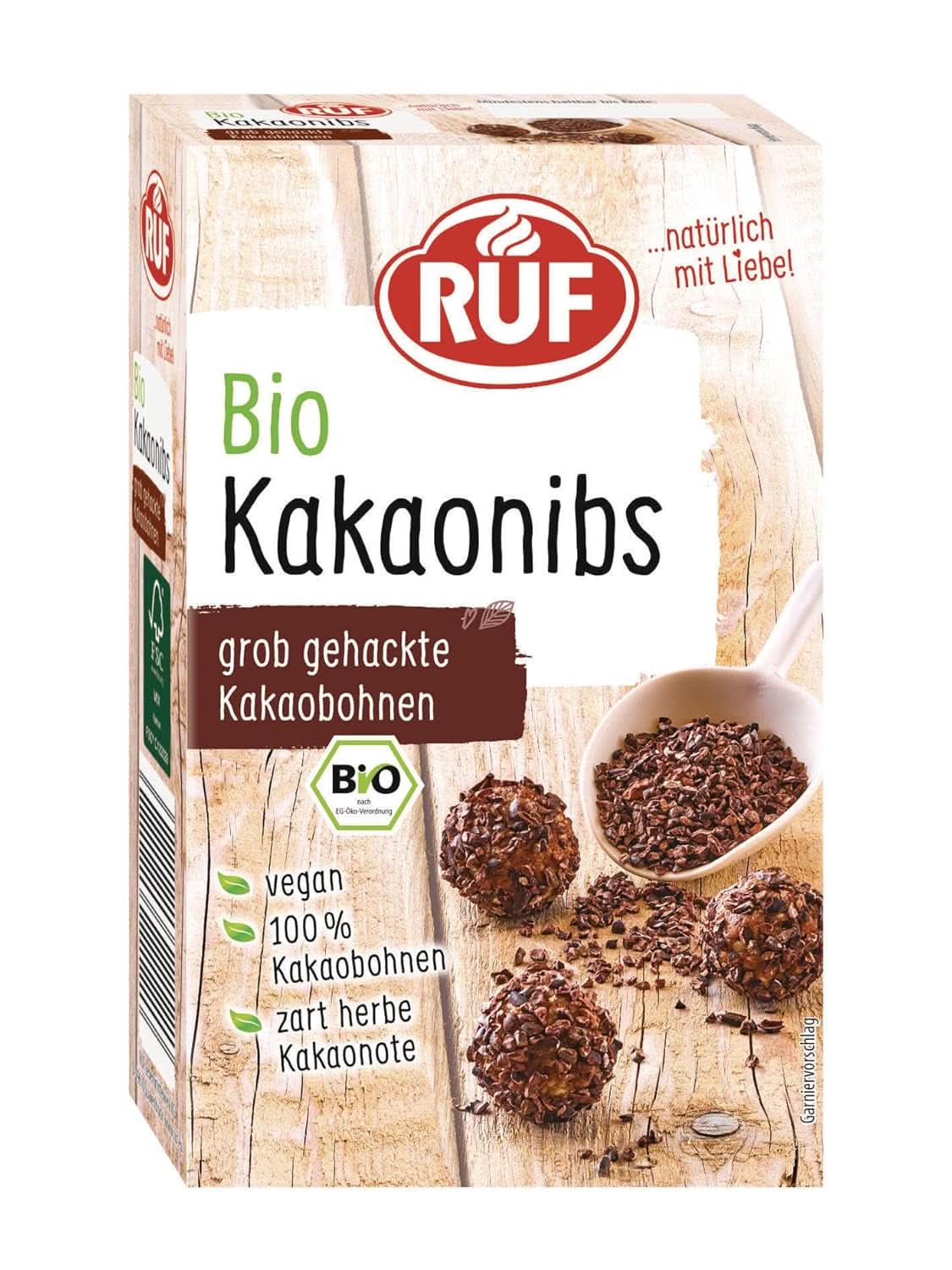 Cacao en polvo RUF calidad ecológica, 125 gramos Cacao y Chocolate Caliente Naty Shop Nibs de cacao 150 gramos