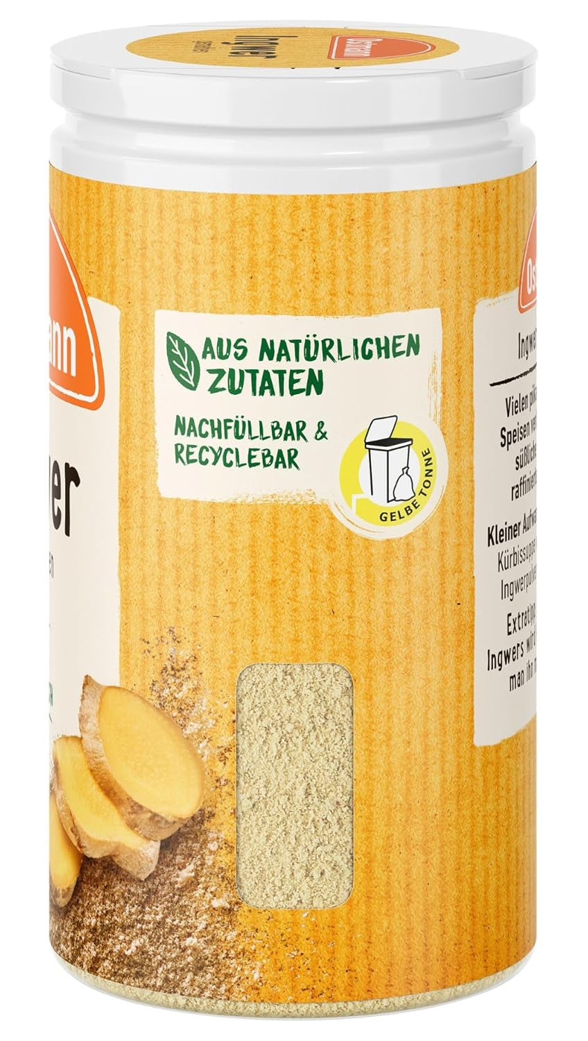 Ostmann Gewürze - Ingwer gemahlen | Embalaje completo y reciclable | 30 g en la estreudosis