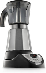 De'Longhi Alicia Plus EMKM6.B Moka Pot (giratoria 360°, 550 W) Plata-Negro