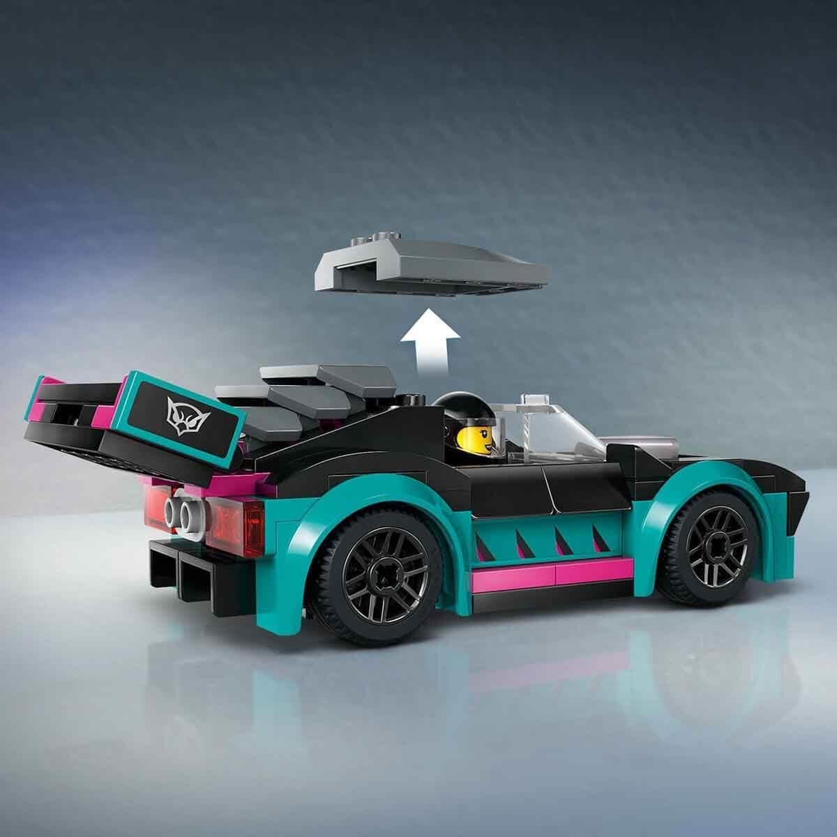 LEGO City Car Transporter con coche de carreras, camión de juguete con rampa de carga ajustable y coche de carreras, juego de construcción con 2 minifiguras, piloto de carreras y conductor de camión, para niños a partir de 6 años 60406 Juegos de construcción Besuche den LEGO-Store