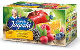 Babcia Jagoda - Té de frutas "Fruchtige Verführung" - 20 bolsitas de té - Con hibisco, manzana, chokeberry, mora, escaramujo, piel de naranja - Intenso sabor a fruta, sin cafeína, vegano, natural, Cay - 40G
