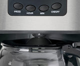 Cafetera Clatronic® con temporizador, jarra de 1,5 litros para 12-14 tazas de café, temporizador LCD 24h, función mantener caliente, antigoteo, filtro extraíble, display e indicadores luminosos, 900W - KA 3642