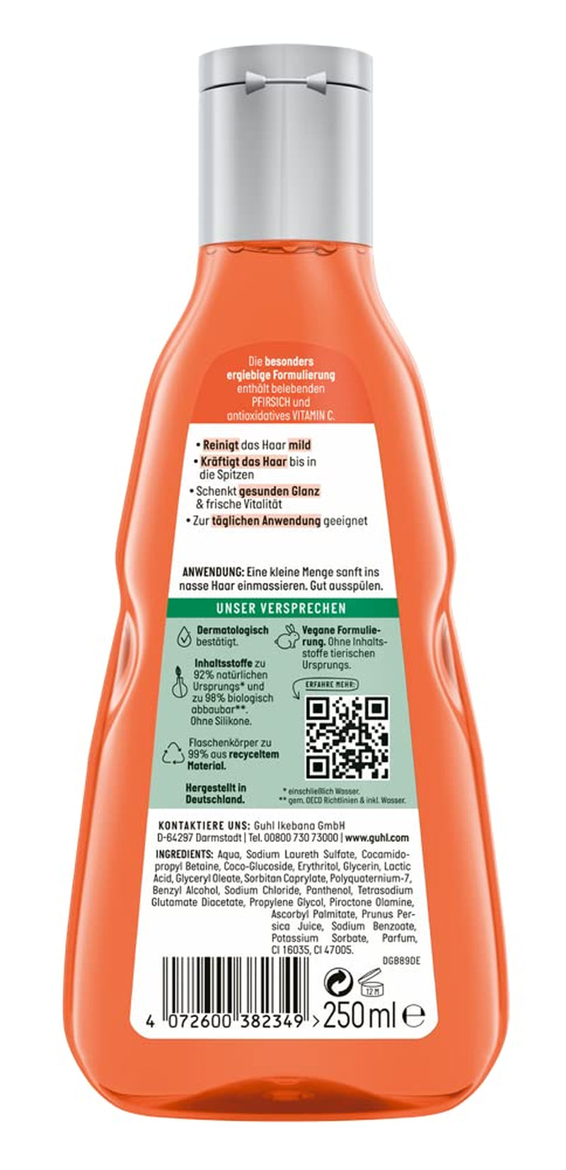 Guhl Champú Fresh & Fruity - Contenido: 250 Ml - Tipo de cabello: Normal Ducha y baño Guhl