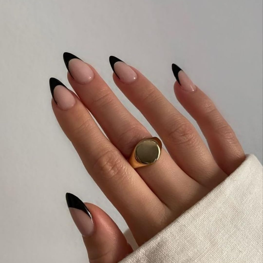 Puntas francesas largas, pegamento con purpurina dorada en uñas cuadradas largas, juego de uñas postizas con punta francesa y purpurina, uñas artificiales cuadradas para mujer, 24 Uds.