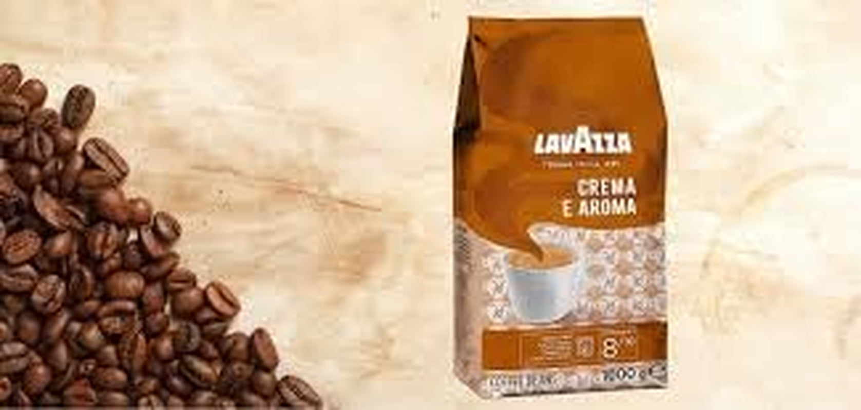 LAV-AZZA Café en grano Crema E Aroma 10x1000g (10kg) Café italiano premium, cremoso y aromático