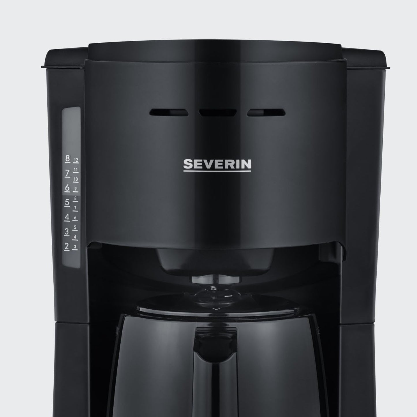 SEVERIN Cafetera de filtro con jarra térmica, cafetera de hasta 8 tazas, atractiva cafetera de filtro con jarra aislada, negra, 1 litro, KA 9306