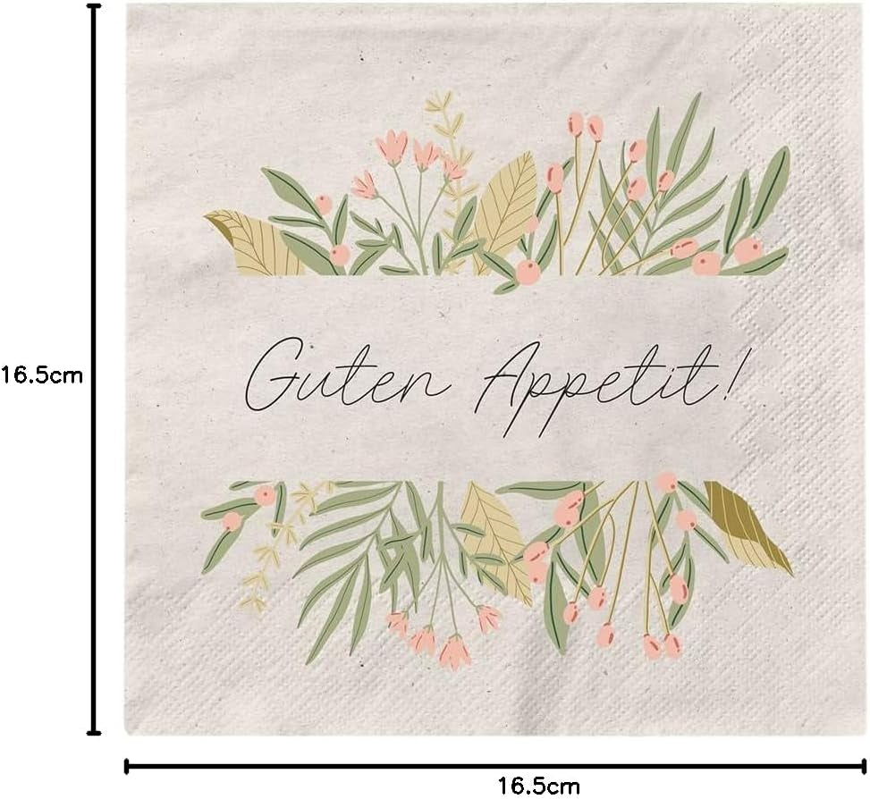 Grafik Werkstatt Servilletas Mit Spruch Groß | 20 piezas | 16,5 x 16,5 cm | Gris | ¡Buen provecho!