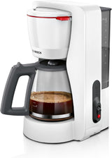 Bosch MyMoment TKA2M113 Cafetera espresso con filtro, jarra de cristal de 1,25 l, 10-15 tazas, función de mantenimiento del calor durante 40 minutos, sistema antigoteo, soporte de filtro giratorio, depósito de agua desmontable, 1200 W, negro mate