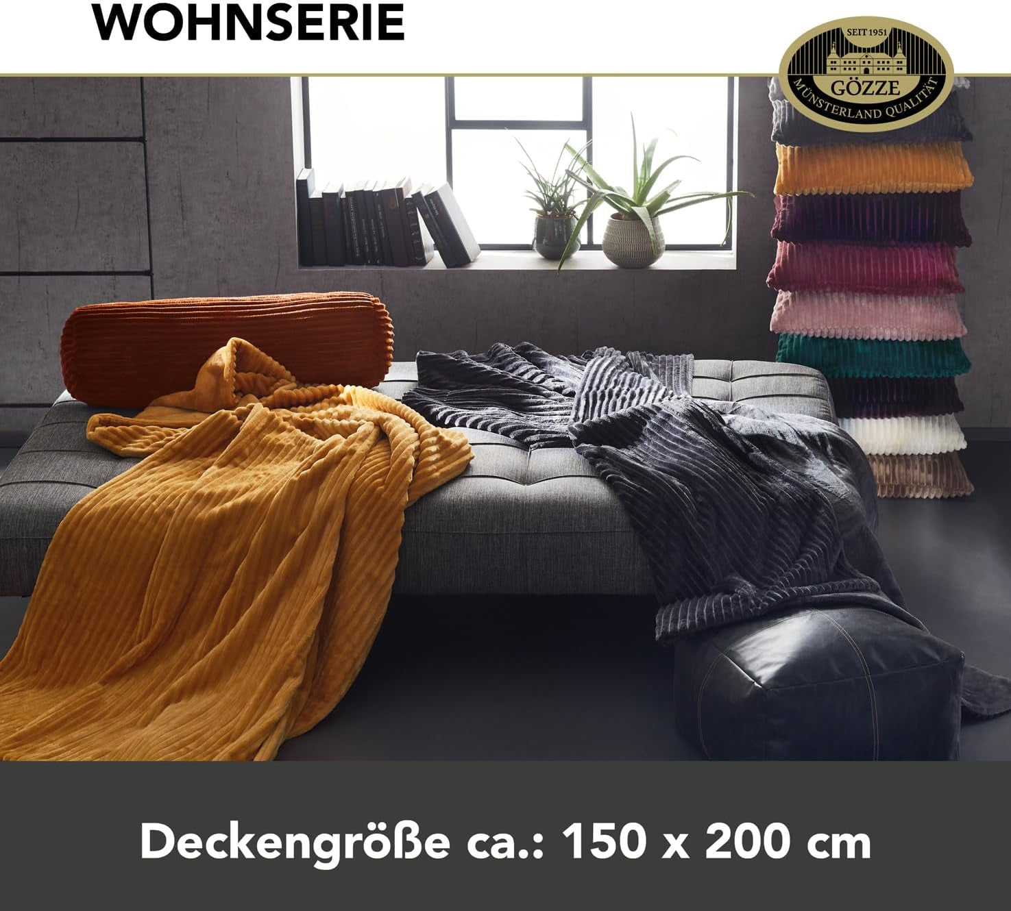 Alfombra de salón Gözze con aspecto de terciopelo, 150 x 200 cm, lana blanca, 40067-00-150200 Camas y mantas Besuche den Gözze-Store