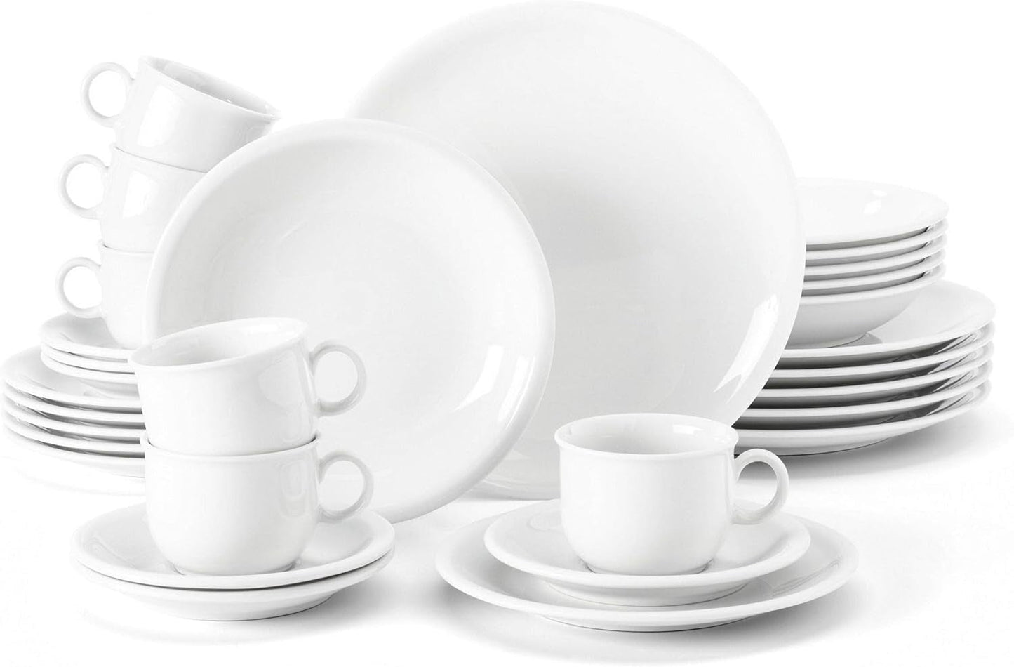 Seltmann Weiden 001.716175 Compact White vajilla de 30 piezas, blanco/simple