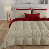 PETTI Artigiani Italiani - Edredón de invierno para cama de matrimonio, maxi, monocromático, doble cara, blanco, gris, 100% Made in Italy Edredones y edredones Naty Shop Burdeos taupe Una Piazza E Mezza