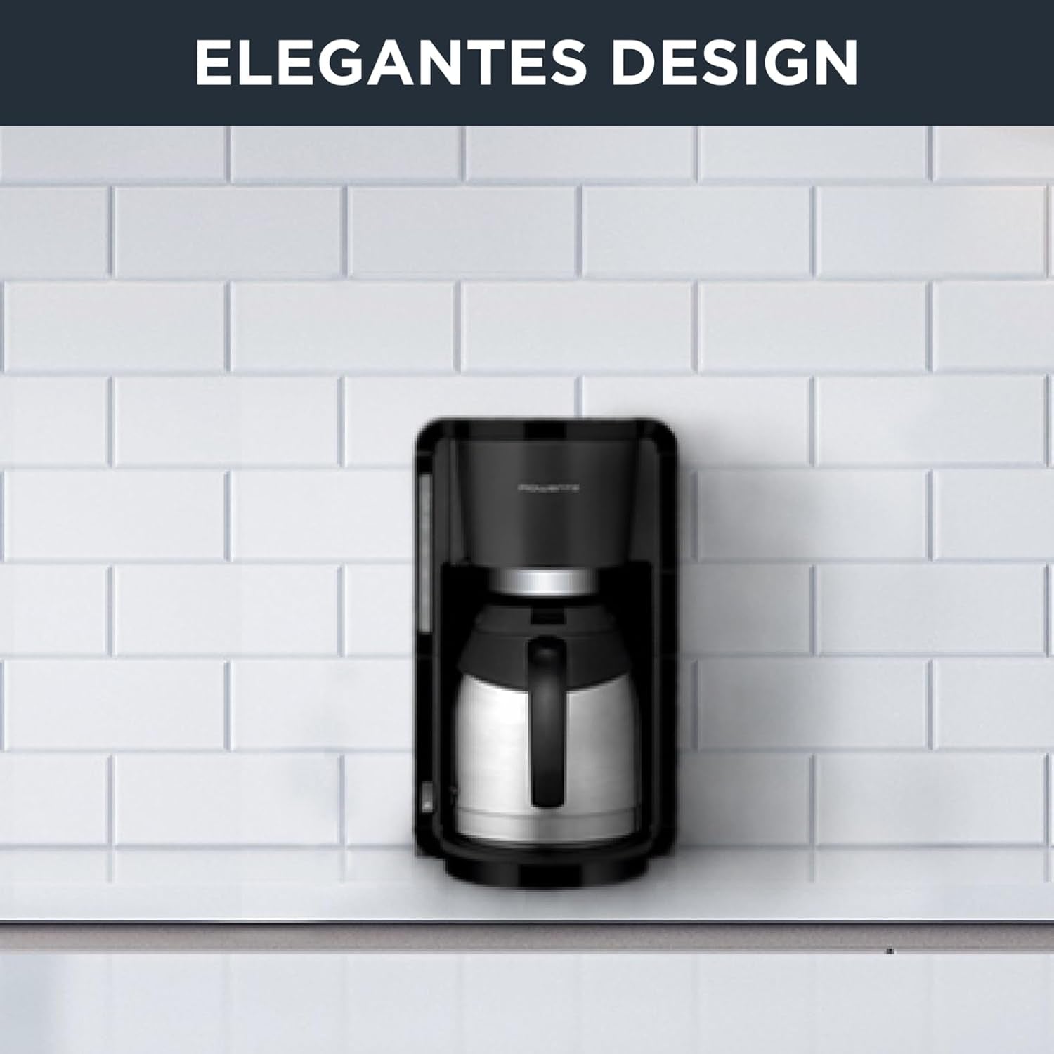 Rowenta Adagio Cafetera Espresso con Filtro, Jarra Térmica de Acero Inoxidable, Mantiene el Café Caliente hasta 4 Horas, Capacidad para 10-15 Tazas, Capacidad de 1,25 L, Cesta de Filtro Extraíble, Apagado Automático, Negra, CT3818