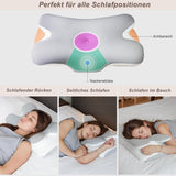 Almohada para el cuello Almohada ortopédica para la cabeza Almohada de espuma viscoelástica Almohada para impactos laterales - Diseño ergonómico Forma hueca para impactos laterales, dorsales y abdominales Gris claro Almohadas ortopédicas cervicales Naty Shop