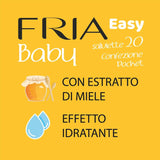 Toallitas húmedas Easy Baby con aloe vera y extracto de miel, hidratantes para la piel, dermatológicamente probadas, paquete de 20 toallitas