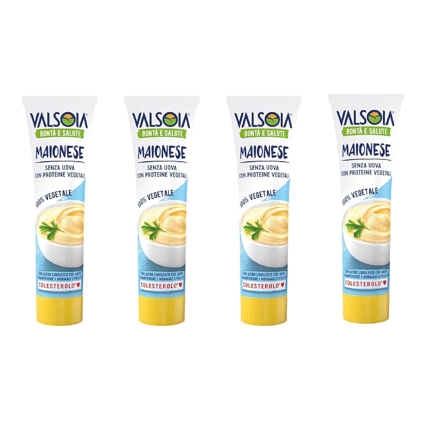 Mayonesa de soja sin huevo, ideal para veganos y vegetarianos, versátil en la cocina, 4 x 150 ml