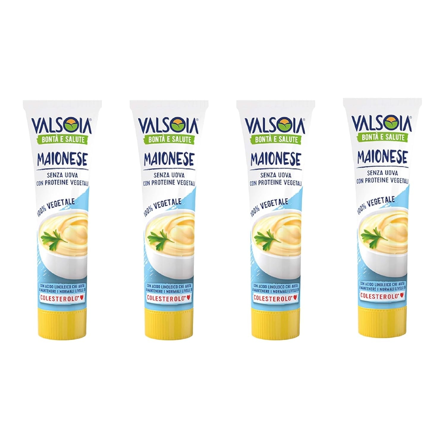 Mayonesa de soja sin huevo, ideal para veganos y vegetarianos, versátil en la cocina, 4 x 150 ml