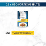 Gourmet Perle Delight in Jelly comida húmeda para gatos con pollo y un delicado sabor a pollo al horno, paquete de 26 (26 x 85 g)