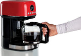 Ariete Moderna 1396 Cafetera espresso con filtro para preparar café americano hasta 15 tazas Jarra de cristal Placa calefactora Pantalla LCD Filtros extraíbles y lavables Blanco