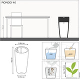 Jardinera LECHUZA Rondo Premium 32 Blanco Mate | Columna para plantas con sistema de riego, indicador de nivel de agua y inserto para plantas | Acabado mate | Ø 32,5 x 56,5 cm | 15786