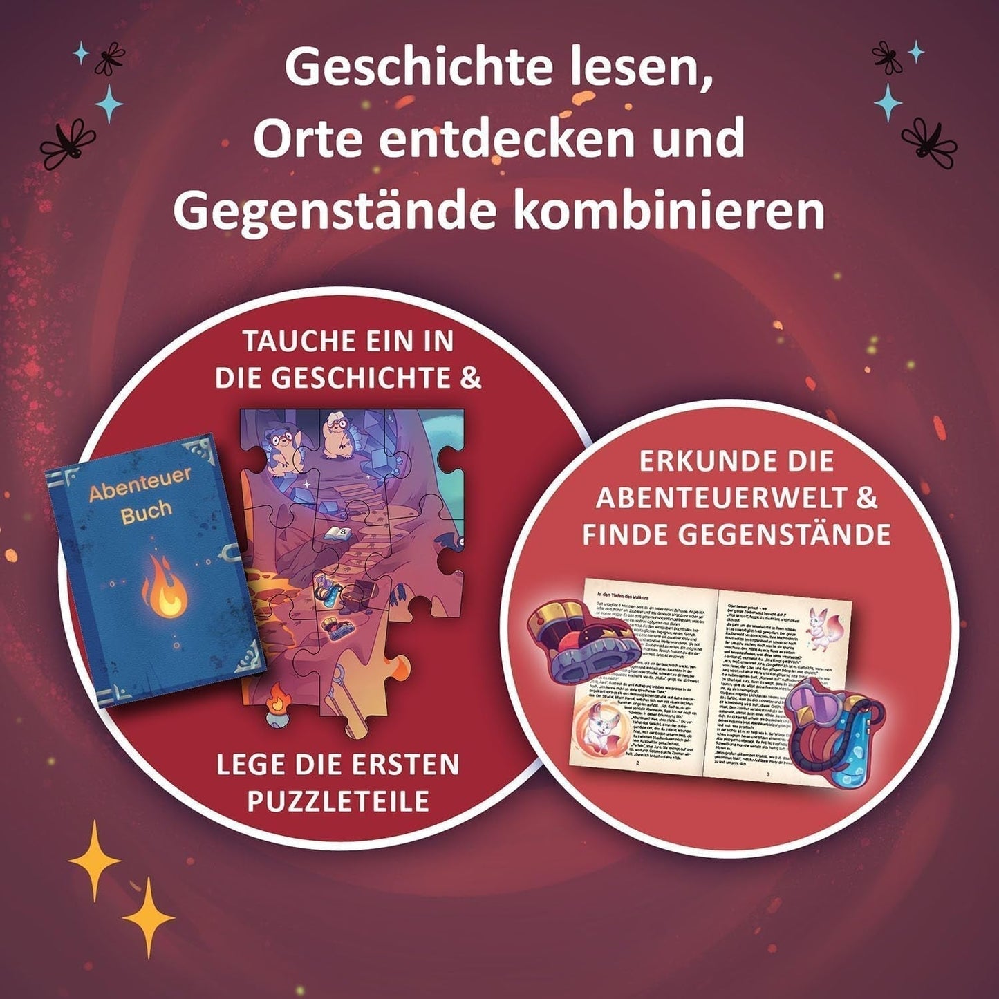 KOSMOS 684853 Den Tiefen Des Vulkans Puzzle de Aventuras, 258 Piezas, Puzzle de Aventura Interactivo para Niños 8+, Descubre una Historia de Aventura con Cada Pieza del Puzzle Puzzle Naty Shop