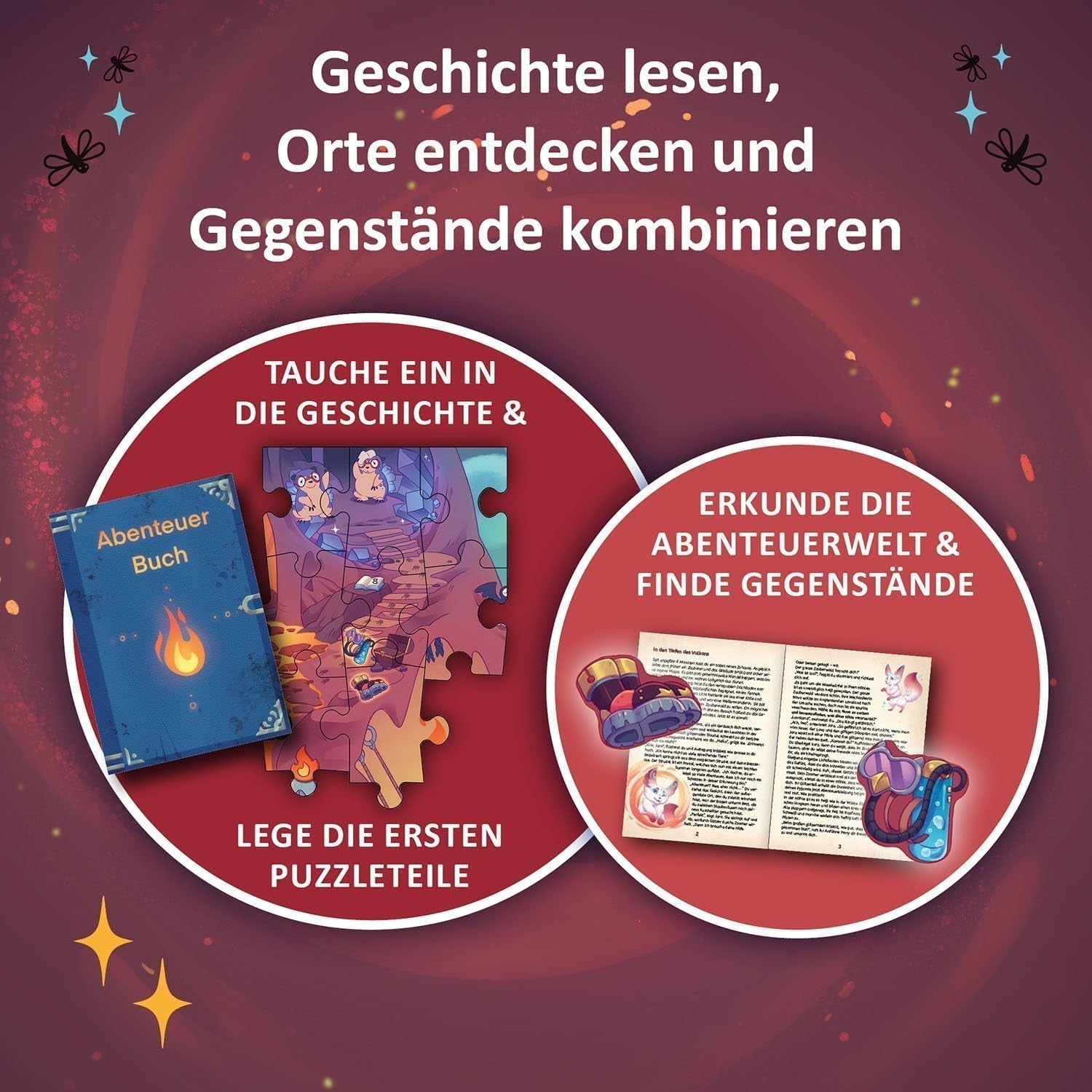 KOSMOS 684853 Den Tiefen Des Vulkans Puzzle de Aventuras, 258 Piezas, Puzzle de Aventura Interactivo para Niños 8+, Descubre una Historia de Aventura con Cada Pieza del Puzzle Puzzle Naty Shop