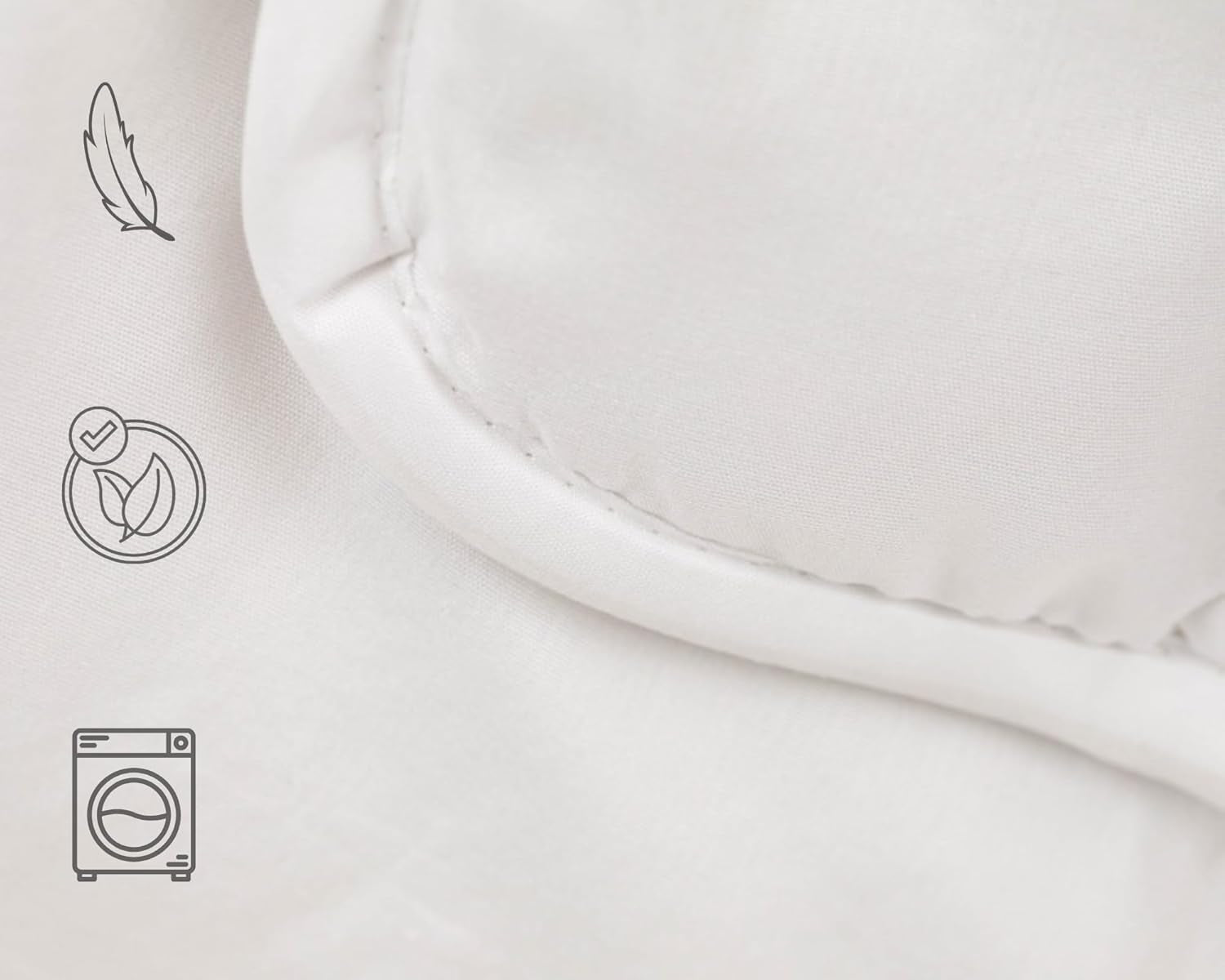 Edredón TRAMAS+ 200 Gr/M² para camas de fibras huecas siliconadas - 150X220 Cm - Certificado Oeko Tex - Blanco, suave, cálido, minimalista - Cama 90 Cm Edredones y edredones Naty Shop