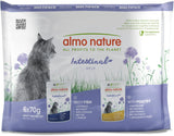 Almo Nature Functional - Intestinal Help - Comida húmeda para gatos adultos con intestinos sensibles - con pescado y aves - favorece el microbioma - 70 g (paquete de 6)