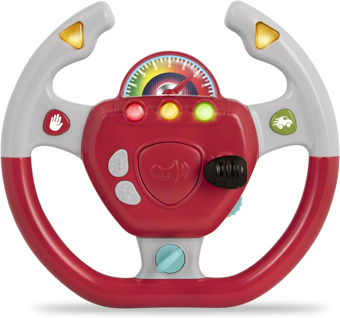 Plastic Battat, BT2525Z Volante de Juguete Interactivo También para Viajes y Paseos en Auto con Luces y Sonidos para Niños de 2 Años en Adelante, Rojo, Compatible con Autos Bebe Toys Naty Shop