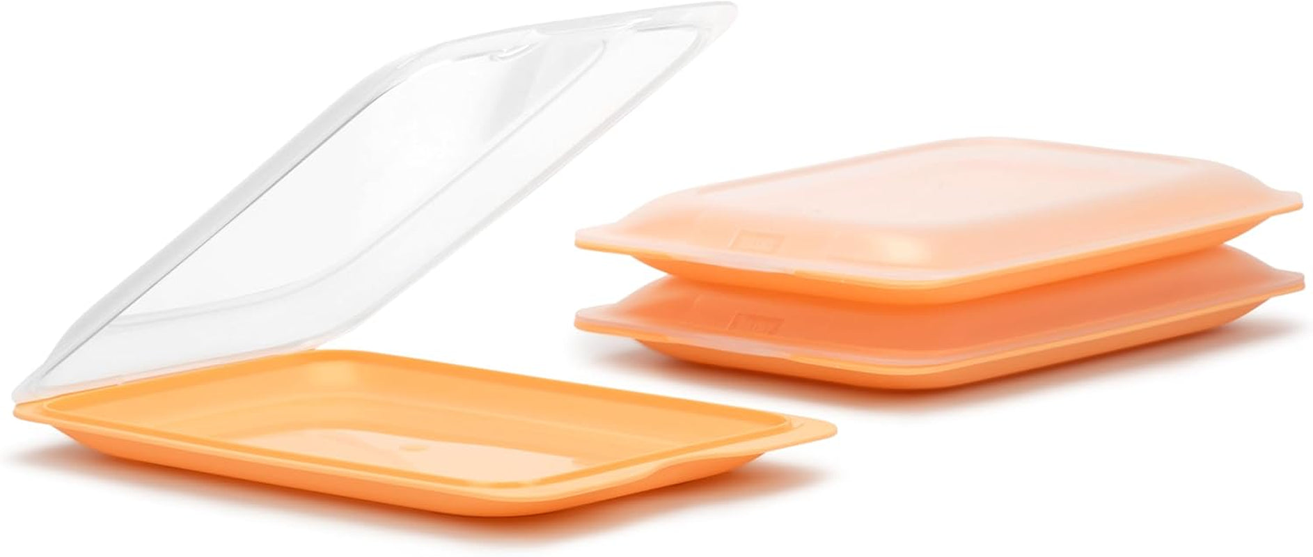 TATAY Fresh Slicer Box Juego de 4, sin BPA, reutilizable, apilable, apto para lavavajillas y MWO, colores aleatorios. Medidas 17cm x 3,2cm x 25,2cm Cajas de almacenamiento de alimentos Naty Shop Set 3 - Melocotón