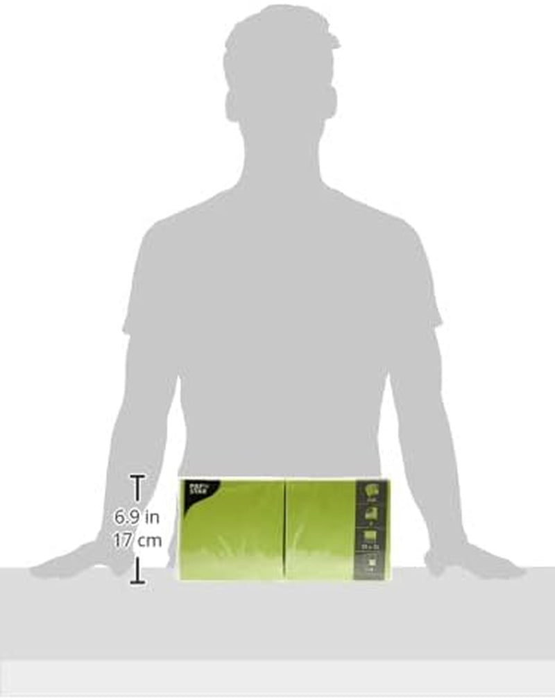 250 servilletas de 3 capas, pliegue 1/4, 33 cm x 33 cm, verde manzana