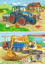 Ravensburger Puzzle para niños - 07616 Obra y granja - Puzzle para niños a partir de 3 años, con 2X12 piezas Puzzle Naty Shop