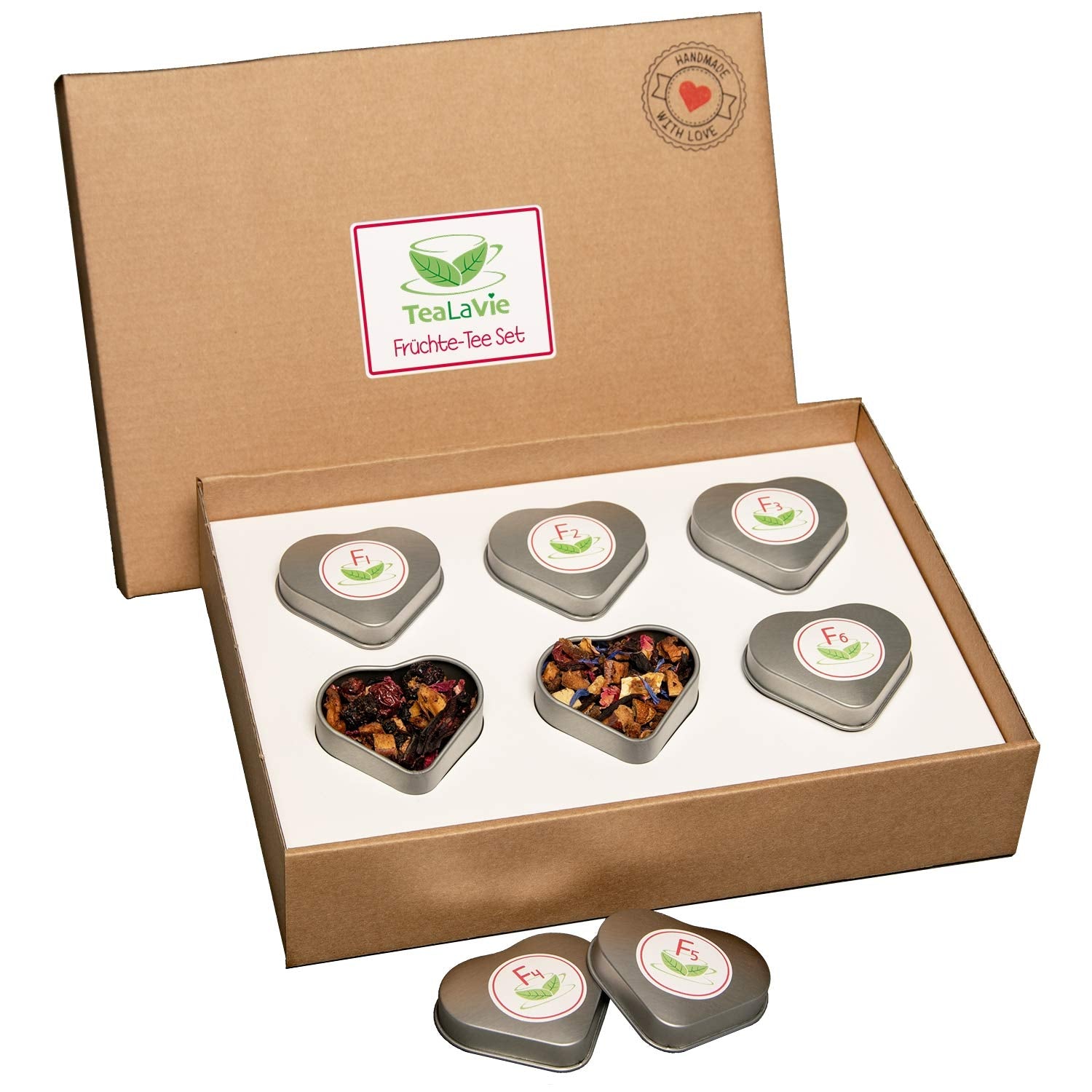 Tealavie Juego de regalo de 6 tés de frutas (60 g) Juego de muestra Caja de regalo Ideas de regalos de agradecimiento para mujeres colegas Día de la madre 2024