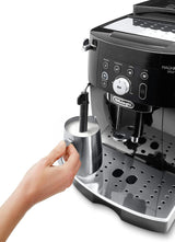 De'Longhi Magnifica S Smart ECAM 230.13.B Cafetera espresso totalmente automática con espumador de leche para capuchino, espresso, café y café largo, botones de selección directa y mando giratorio, función 2 tazas, negra