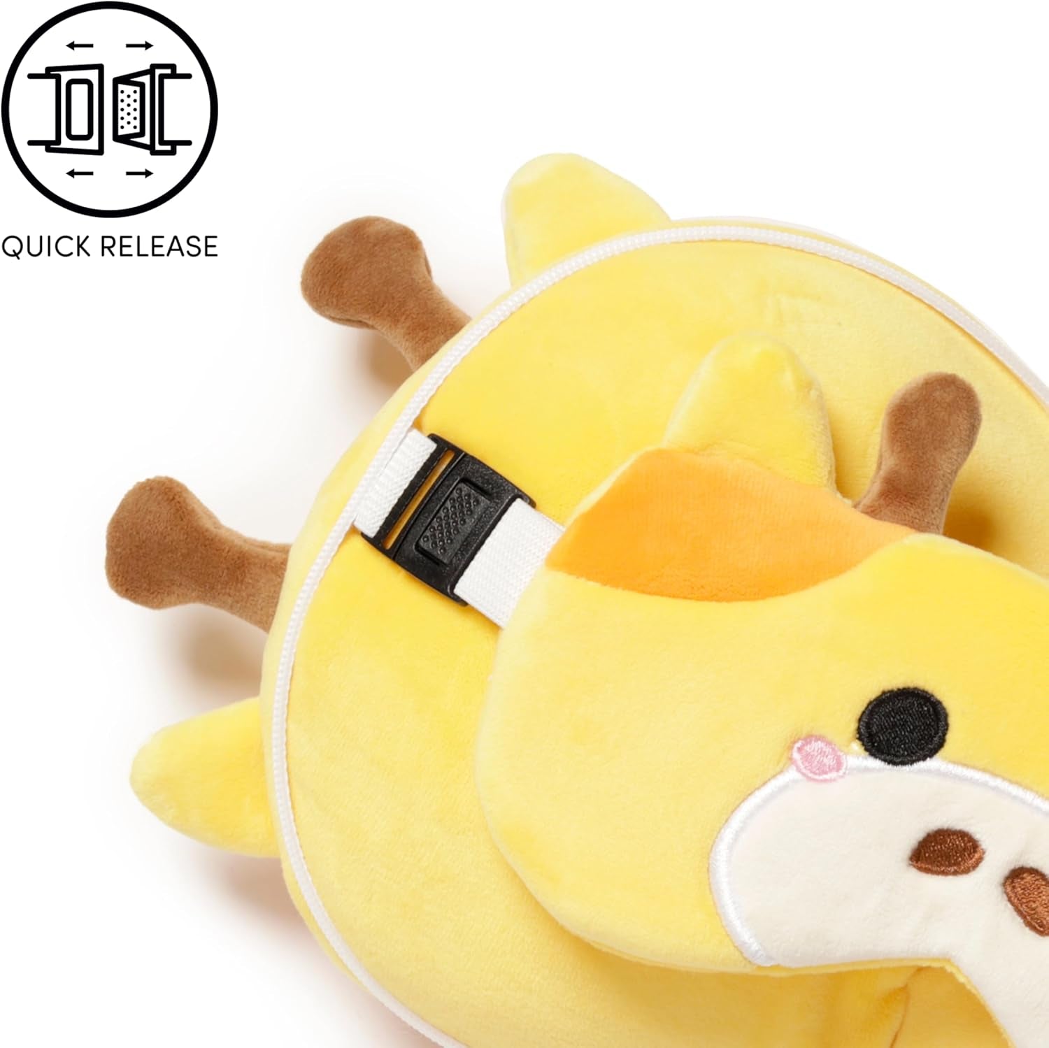 Almohada Puckator Jirafa, EPS 93% Poliéster, 7% Elastano, Multicolor, Almohadas de Viaje Tamaño Estándar Naty Shop