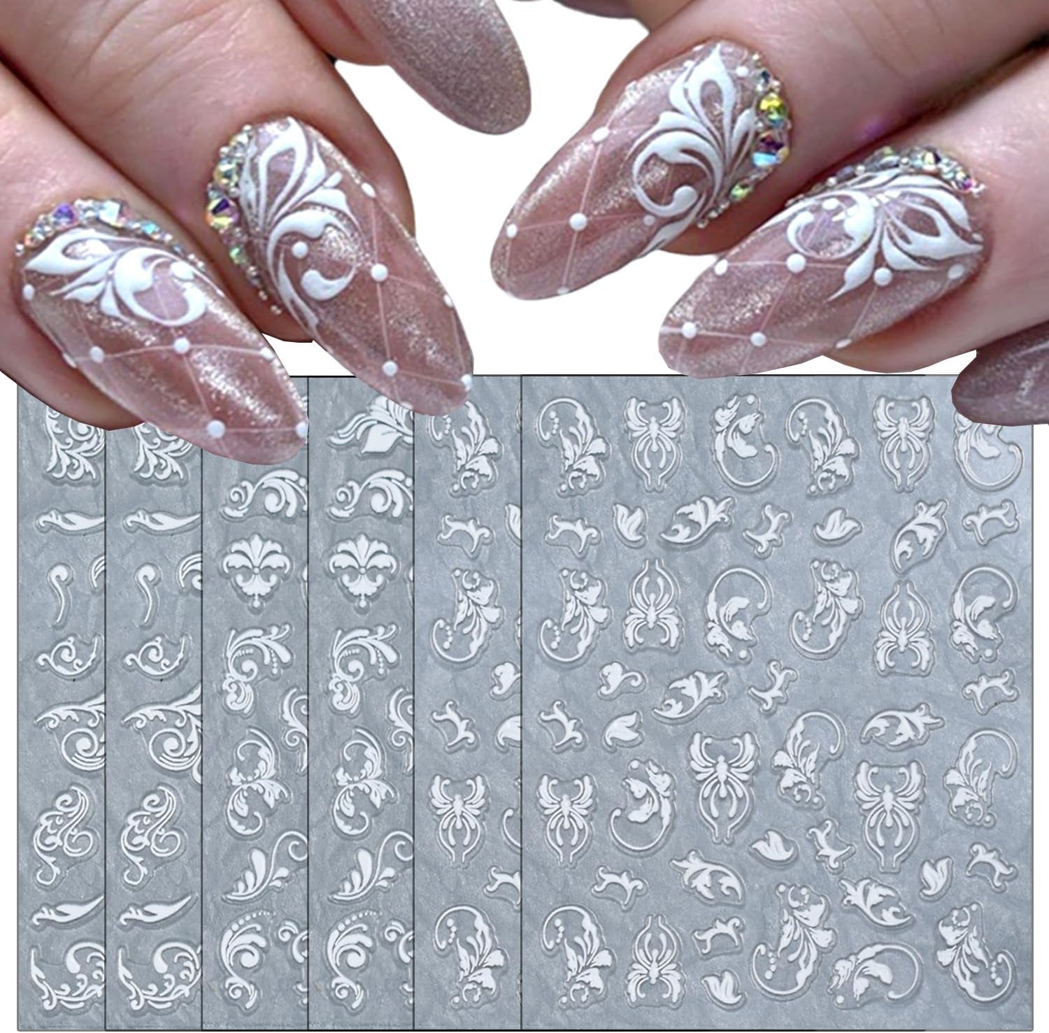 GZMAYUEN 12 colores pegatinas de uñas francesas 3D pegatinas de uñas de Color degradado francés autoadhesivas accesorios de diseño de uñas