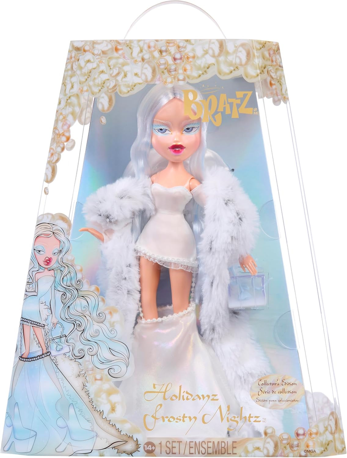 Bratz Holidayz Frosty Nightz - Muñeca Chloe (Edición de coleccionista) con trajes y accesorios reales