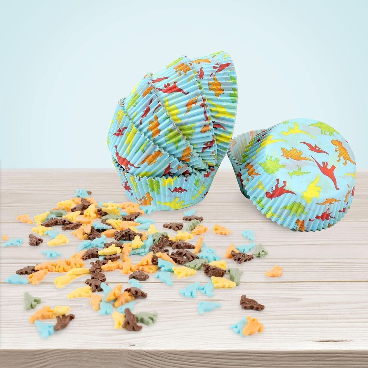 Set Günthart Dino, 55 gramos + 50 estuches de papel para cupcakes Sprinkles Naty Shop