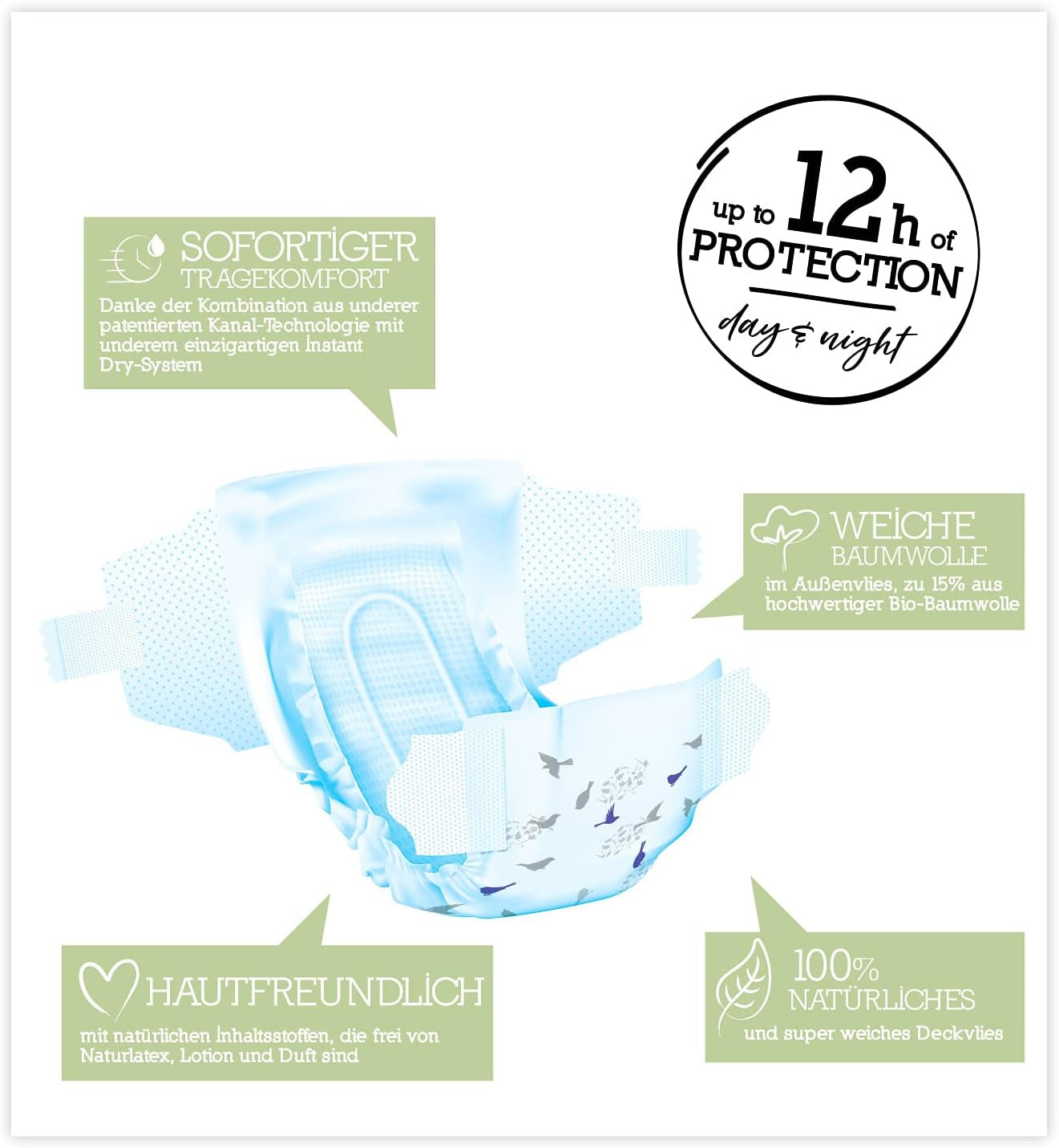 Pure & Nature Pañales Orgánicos Talla 6 XL (17-28kg) Mensual Caja 84 Pañales Orgánicos
