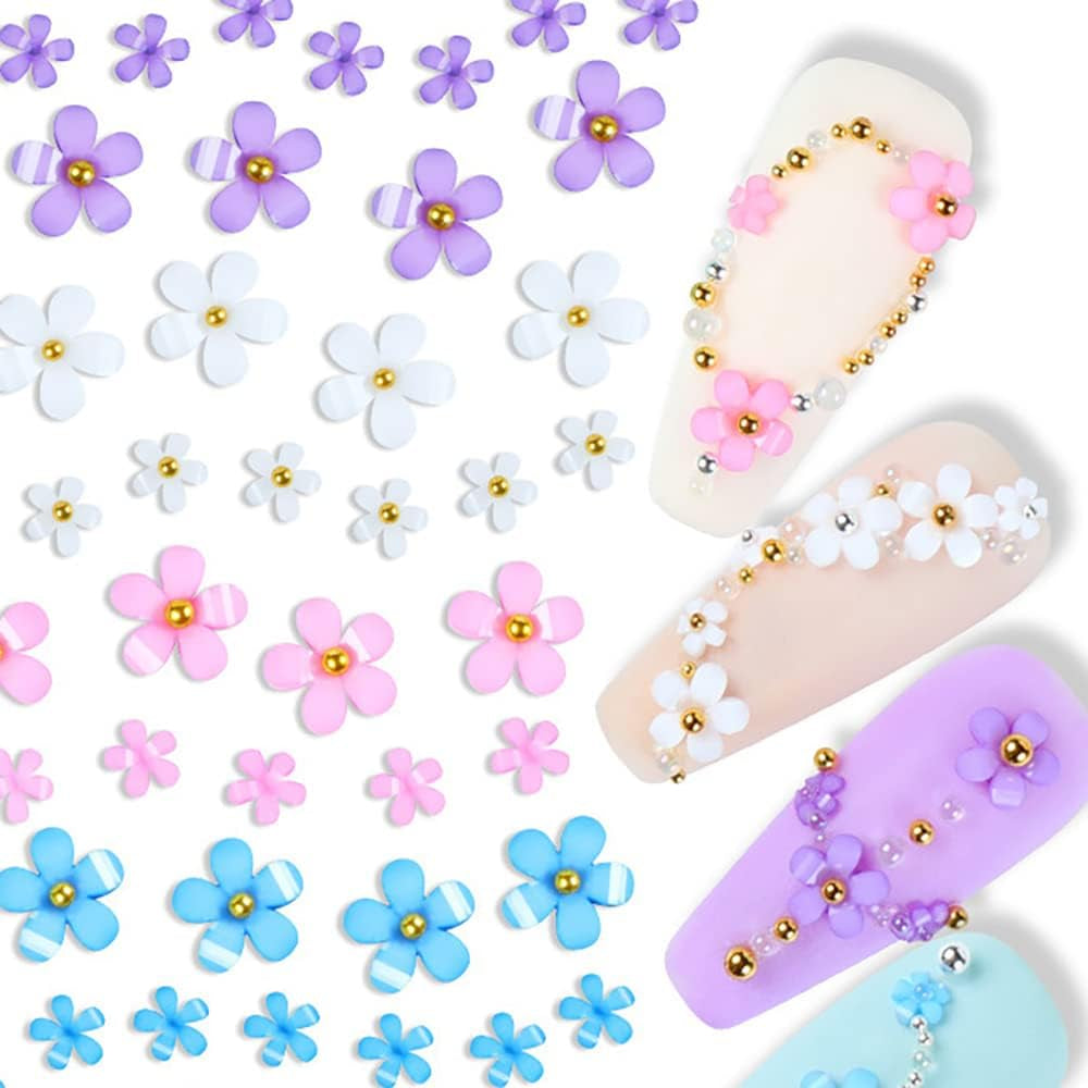 Uñas de flores 3D, 6 rejillas, encantos de uñas de flores, pedrería de uñas acrílicas, accesorios de uñas, decoraciones de uñas de primavera DIY