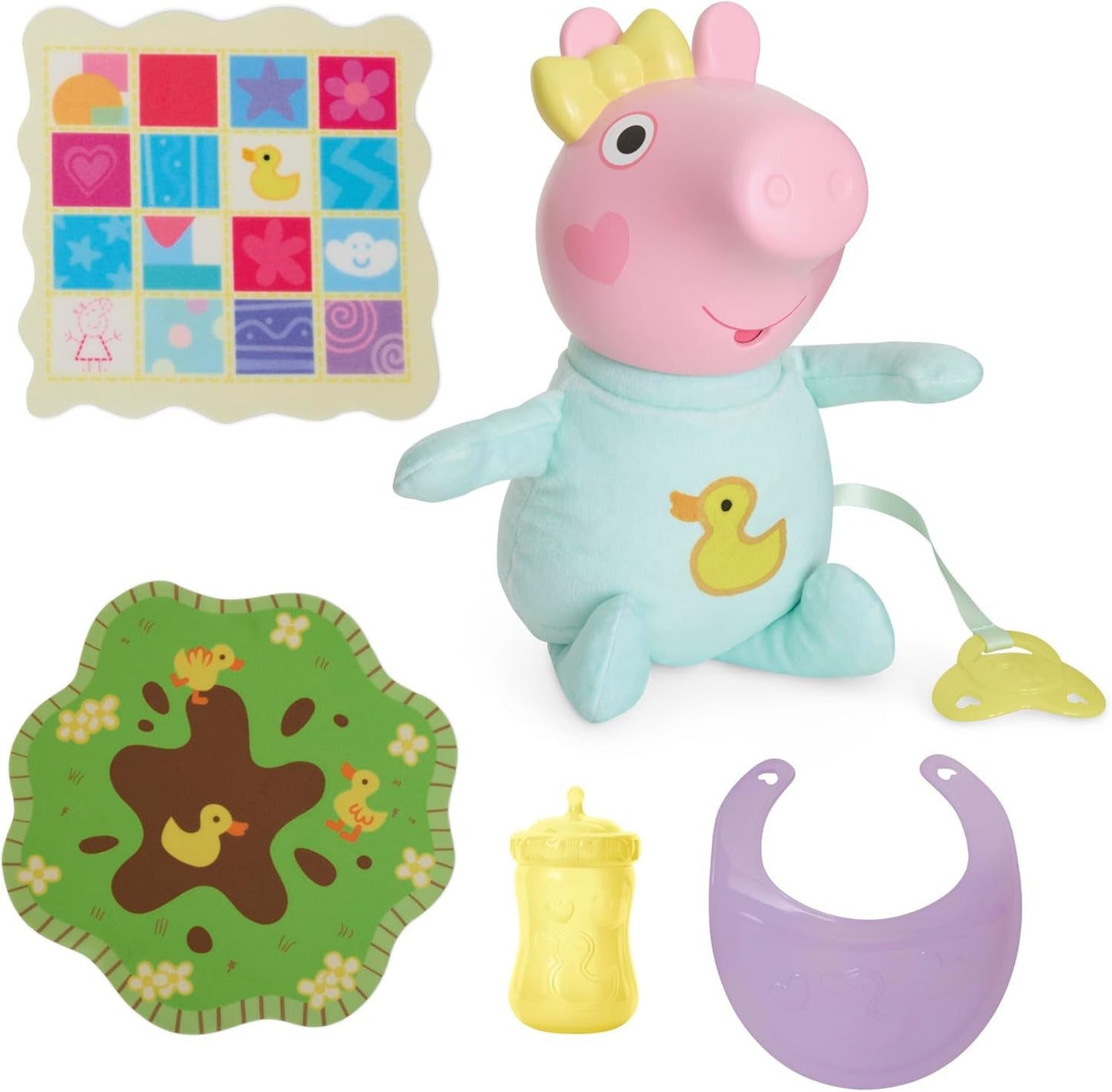 Peppa Pig Muñeca Interactiva Evie de 28 cm con 20 sonidos y muchas funciones, set de juguetes para niños a partir de 3 años