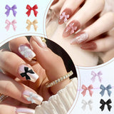 100 piezas Juegos de decoraciones de uñas 3D Schleifen Nagelanhänger Nagelkunst Dekorationen Schleife Für Acrylnägel, Süße Kawaii-Schleifenanhänger, Hübsche Nagel-Schleifenanhänger-Dekoration