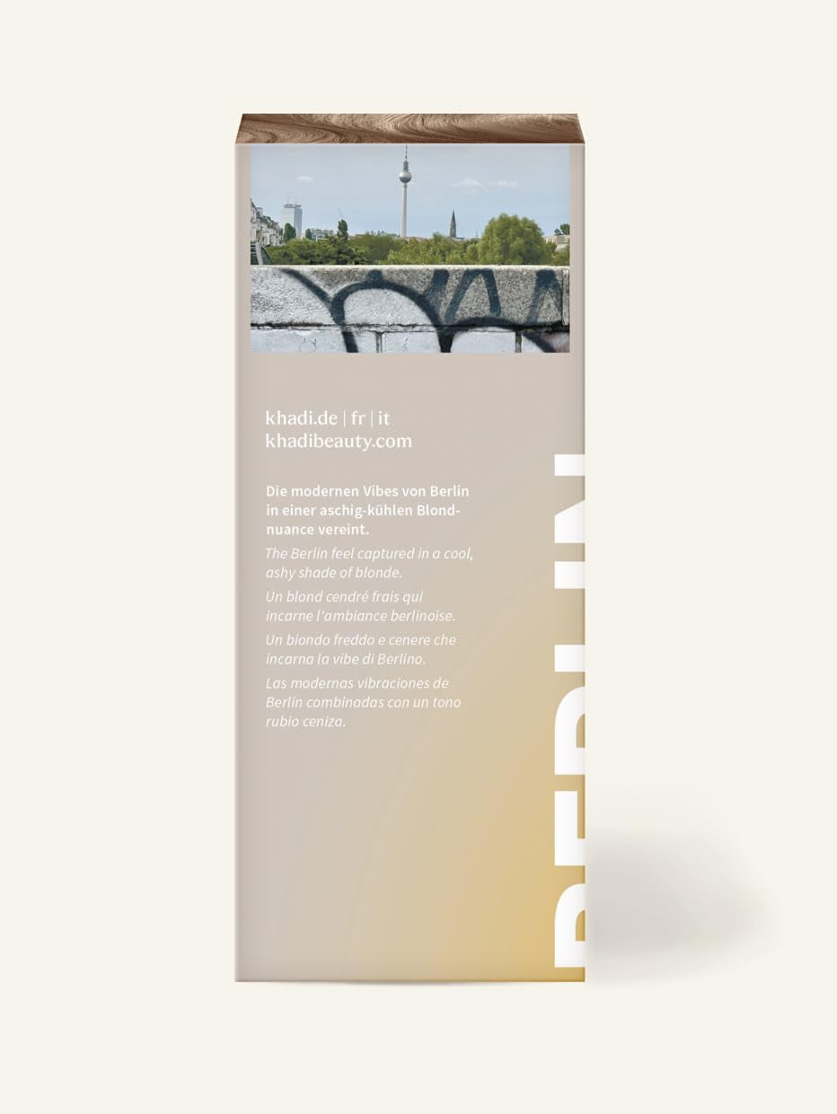 khadi BERLIN BLOND tinte vegetal para el cabello - tiñe el cabello en un tono rubio grisáceo frío - tinte natural para el cabello 100% vegetal, natural y vegano - 100g Tinte para el cabello Naty Shop