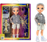 Muñeca Rainbow High Fashion - Aidan Russell - Muñeco morado - Conjunto moderno y más de 10 accesorios de juego coloridos - Para coleccionistas y niños de 4 a 12 años