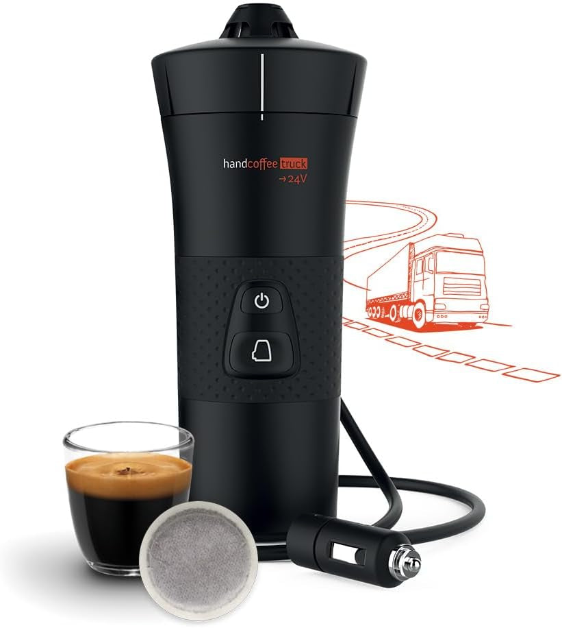 Handpresso - Camión Handcoffee 21010 | Cafetera espresso con cápsulas Senseo para camión 24V | Máquina de café expreso para camión de 24 V, máquina de café expreso con cápsulas de viaje | Cafetera espresso para camión de 24V para viajes