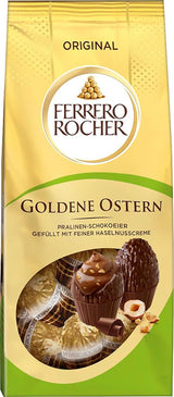 Huevos de Chocolate Ferrero Rocher 90g – Chocolate con Leche con Trozos de Avellanas y Crema Fina de Cacao con Avellanas – Huevos de Pascua para Nidos de Pascua – Regalo de Pascua – Chocolate de Pascua, Dulces de Pascua