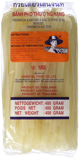 Fideos de arroz - Fideos de arroz tailandeses de 10 mm de ancho, hechos con harina de arroz - 17 x 400 g